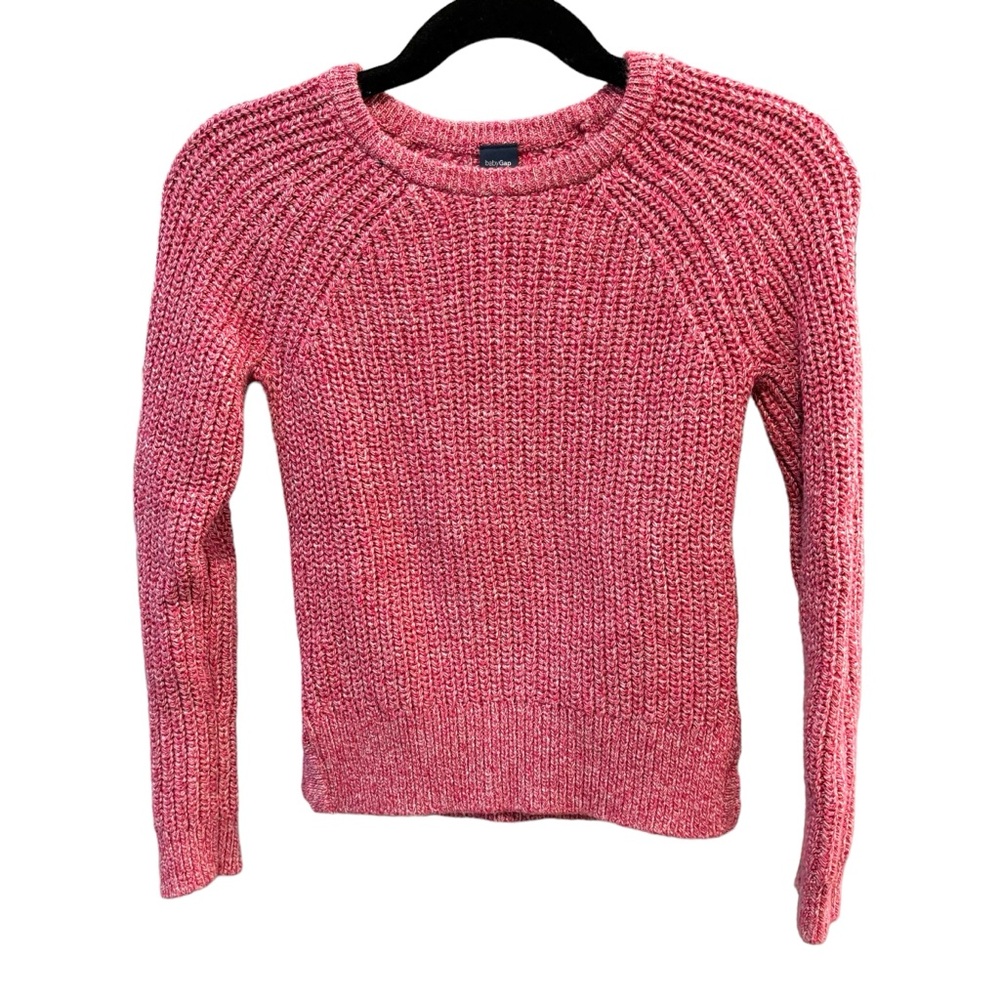 Baby Gap Sweater girls 5T Pink Thick Knit Long Sleeve Crew Neck fitted